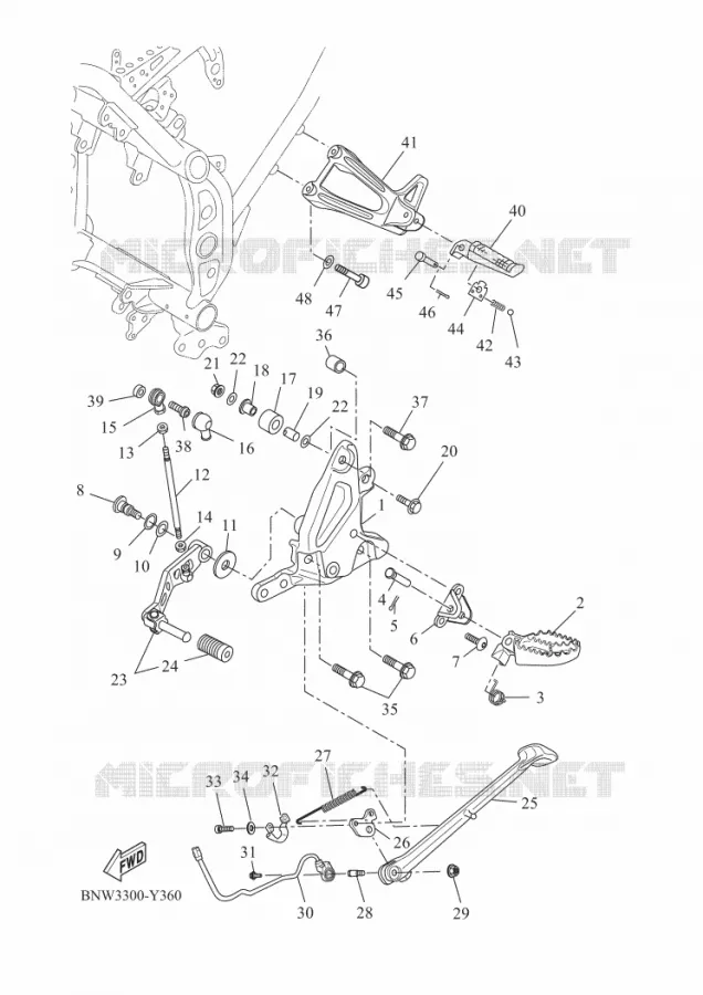 SUPPORT / REPOSE PIEDS Yamaha MOTO 700 2023 TENERE  XTZ690