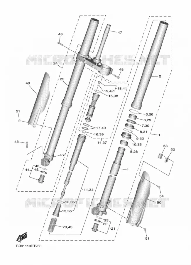 FOURCHE Yamaha MOTO 250 2023 YZF  YZ250F