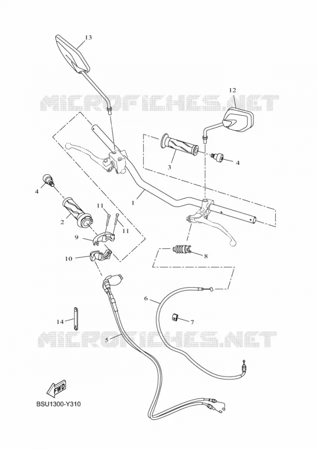 GUIDON ET CABLES Yamaha MOTO 125 2023 MT  MTN125-A