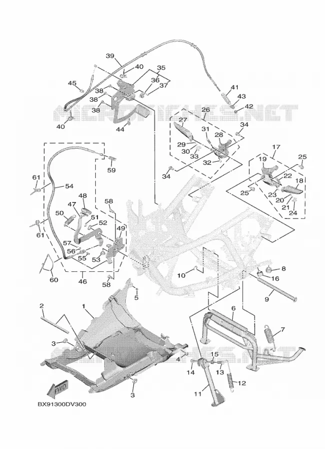 BEQUILLE / REPOSE PIEDS Yamaha SCOOTER 300 2023 TRICITY  MWD300