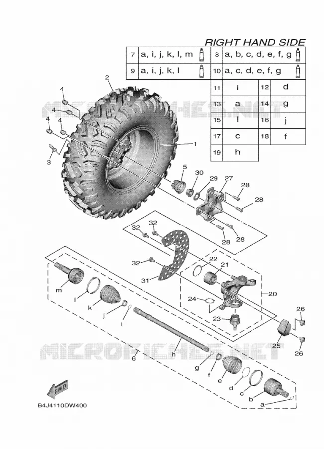 ROUE AVANT 2 Yamaha SIDE BY SIDE 1000 2023 WOLVERINE  YXF1000EW / YX10FRPAP
