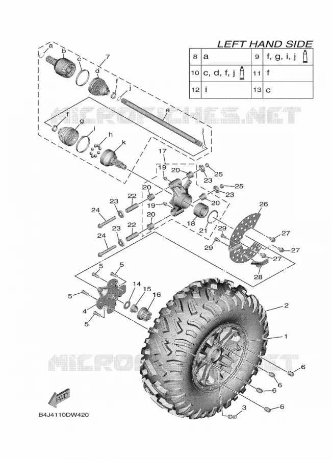 ROUE ARRIERE Yamaha SIDE BY SIDE 1000 2023 WOLVERINE  YXF1000EW / YX10FRPAP