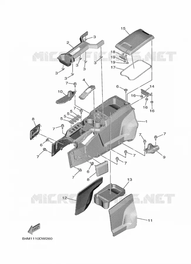 COUVERCLE LATERAL 3 Yamaha SIDE BY SIDE 1000 2023 WOLVERINE  YXE1000EWS / YX10ERPLP