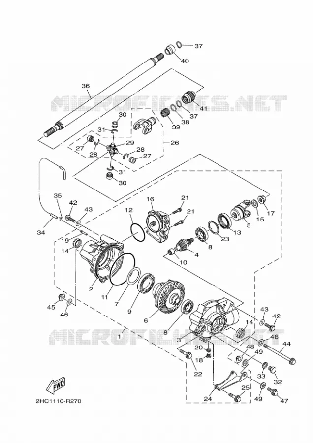 DIFFERENTIEL AVANT Yamaha SIDE BY SIDE 1000 2023 YXZ  YXZ1000E