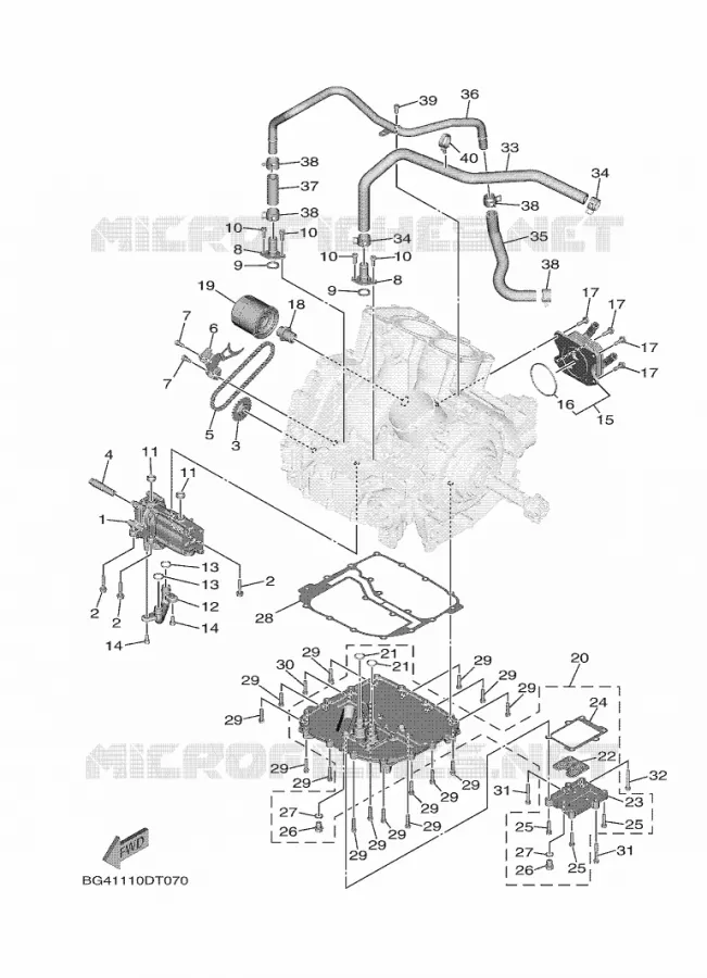 POMPE A HUILE Yamaha SIDE BY SIDE 850 2023 WOLVERINE  YXF850E / YX85FPAP