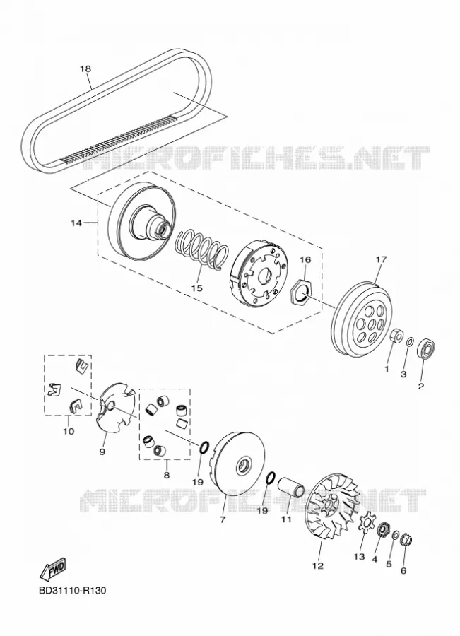 EMBRAYAGE Yamaha QUAD 90 2023 RAPTOR  YFM90R