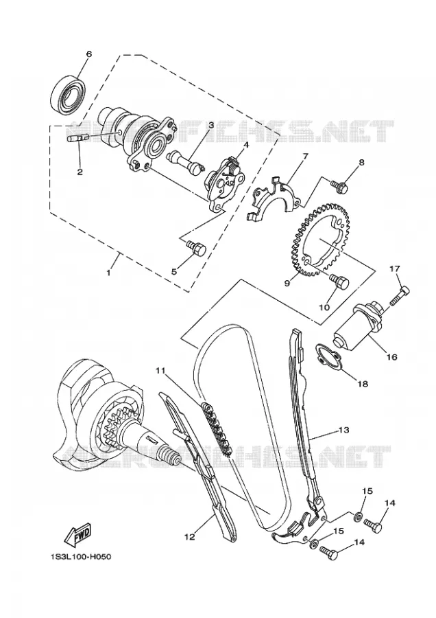 ARBRE A CAMES / CHAINE DE DISTRIBUTION Yamaha QUAD 700 2023 RAPTOR  YFM700R