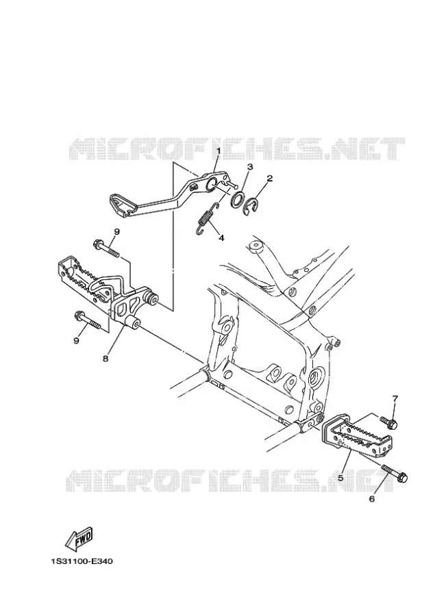 BEQUILLE / REPOSE PIEDS Yamaha QUAD 700 2023 RAPTOR  YFM700R
