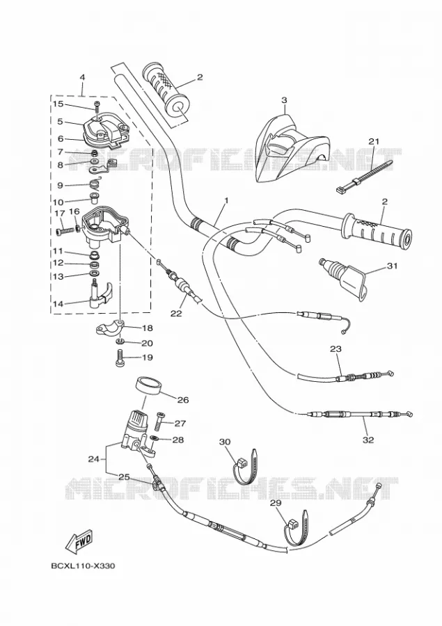 GUIDON ET CABLES Yamaha QUAD 700 2023 RAPTOR  YFM700R