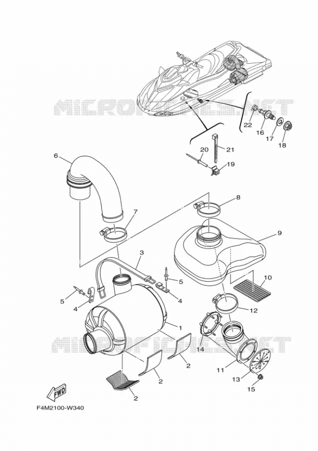 ECHAPPEMENT 3 Yamaha Waverunner 1800 2022 GP  GP1800D-X