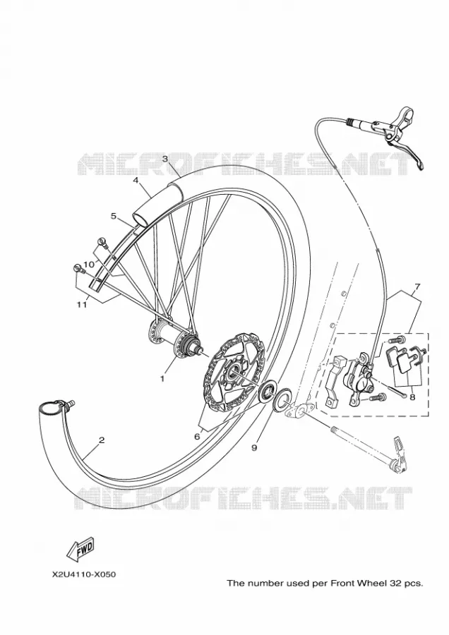 ROUE AVANT Yamaha EBIKES ELECTRIC 2022 CROSSCORE  PC65CRL