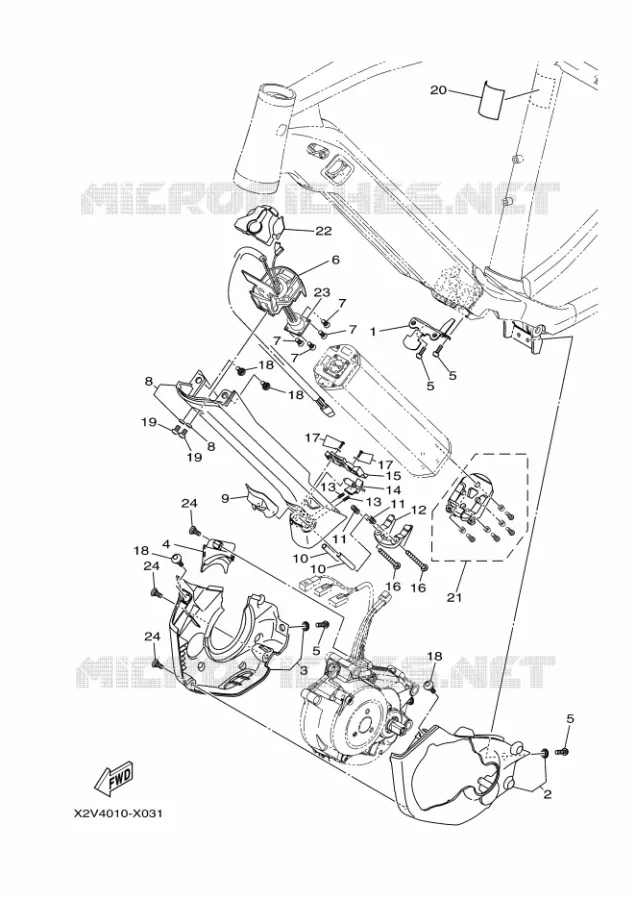 COUVERCLE LATERAL Yamaha EBIKES ELECTRIC 2022 CROSSCORE  PC65CRM