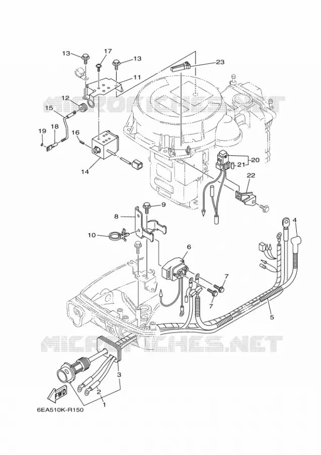PARTIE ELECTRIQUE 2 Yamaha OUTBOARD ENGINES 9.9hp (7.3kW) 2020 FT9.9  FT9.9LE