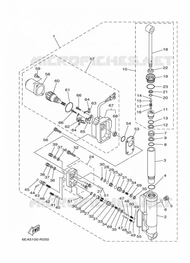 SYSTEME D'INCLINAISON Yamaha OUTBOARD ENGINES 9.9hp (7.3kW) 2020 FT9.9  FT9.9LEP