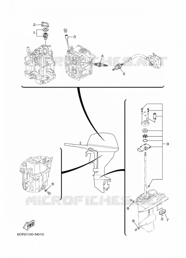 PIECES D'ENTRETIEN Yamaha OUTBOARD ENGINES 8hp (5.9kW) 2020 F8  F8FMH
