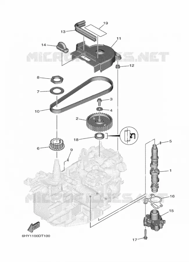 POMPE A HUILE Yamaha OUTBOARD ENGINES 20hp (14.7kW) 2020 F20  F20GE