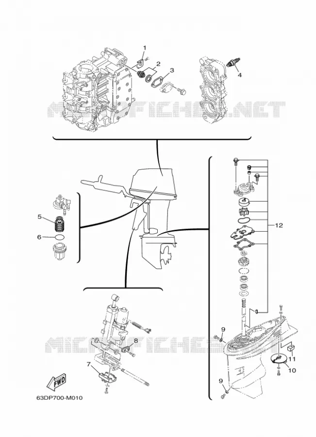 PIECES D'ENTRETIEN Yamaha OUTBOARD ENGINES 40hp (29.4kW) 2021 40V  40VMHO