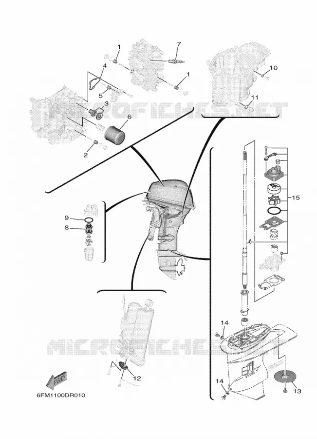 PIECES D'ENTRETIEN Yamaha OUTBOARD ENGINES 25hp (18.4kW) 2021 F25  F25GMH