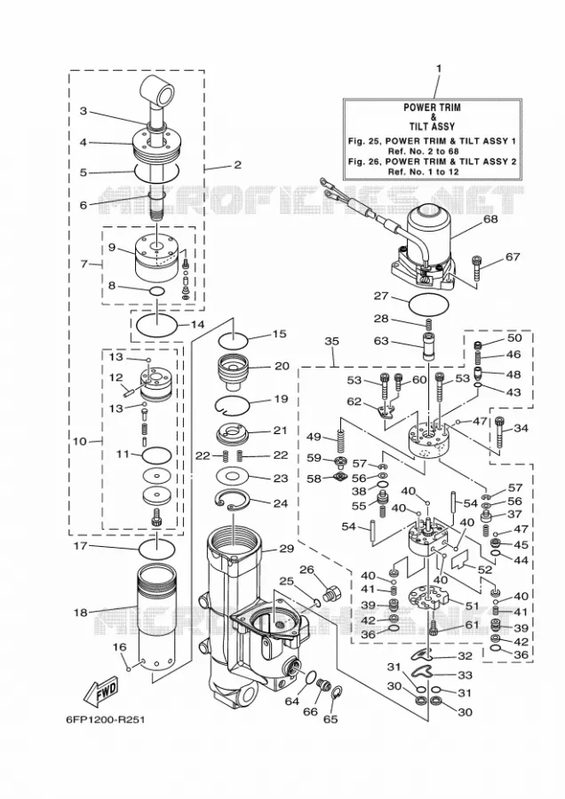 SYSTEME D'INCLINAISON 1 Yamaha OUTBOARD ENGINES 80hp (55.2kW) 2021 F80  F80B / F80DET