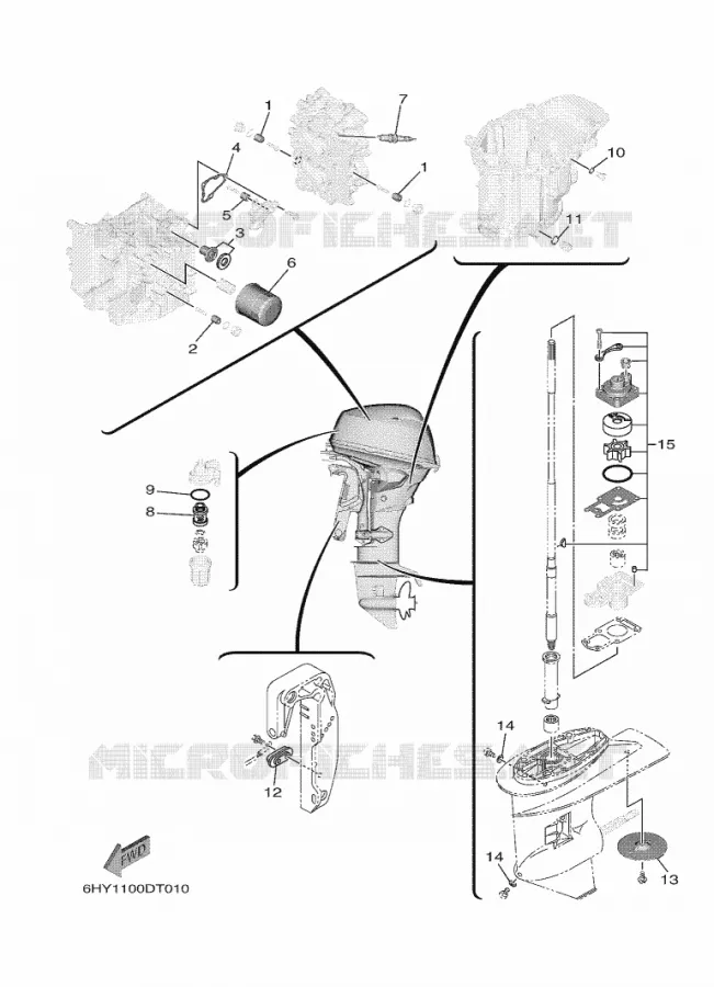 PIECES D'ENTRETIEN Yamaha OUTBOARD ENGINES 20hp (14.7kW) 2021 F20  F20GMH