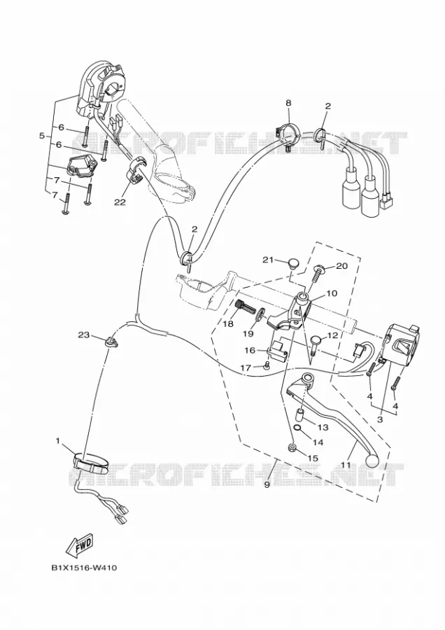 COMMODO / LEVIER Yamaha MOTO 300 2024 R3  YZF320-A