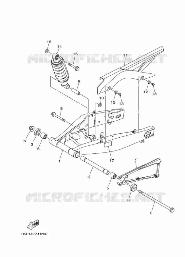 BRAS OSCILLANT / AMORTISSEUR Yamaha MOTO 300 2024 R3  YZF320-A