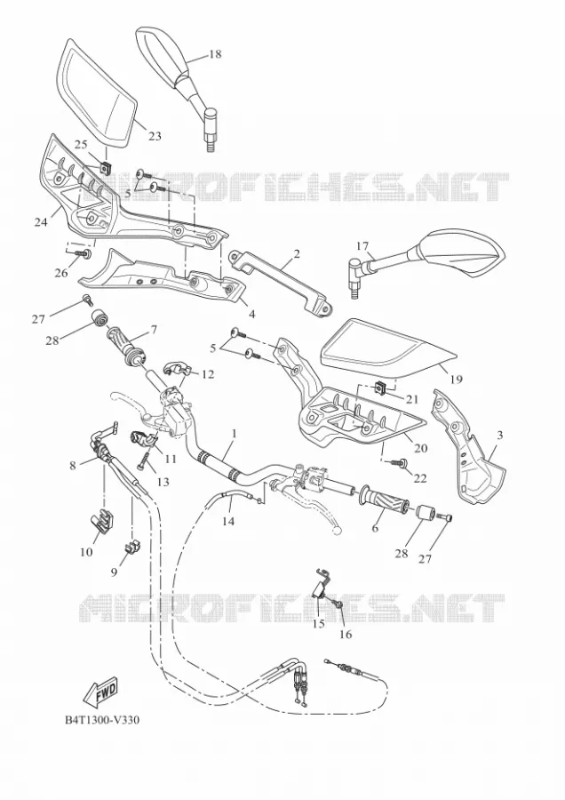 GUIDON ET CABLES Yamaha MOTO 700 2024 TRACER  MTT690