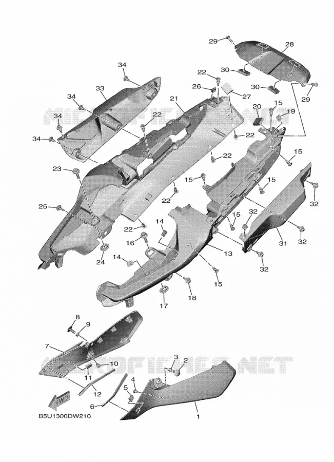COUVERCLE LATERAL Yamaha MOTO 900 2024 TRACER  MTT890