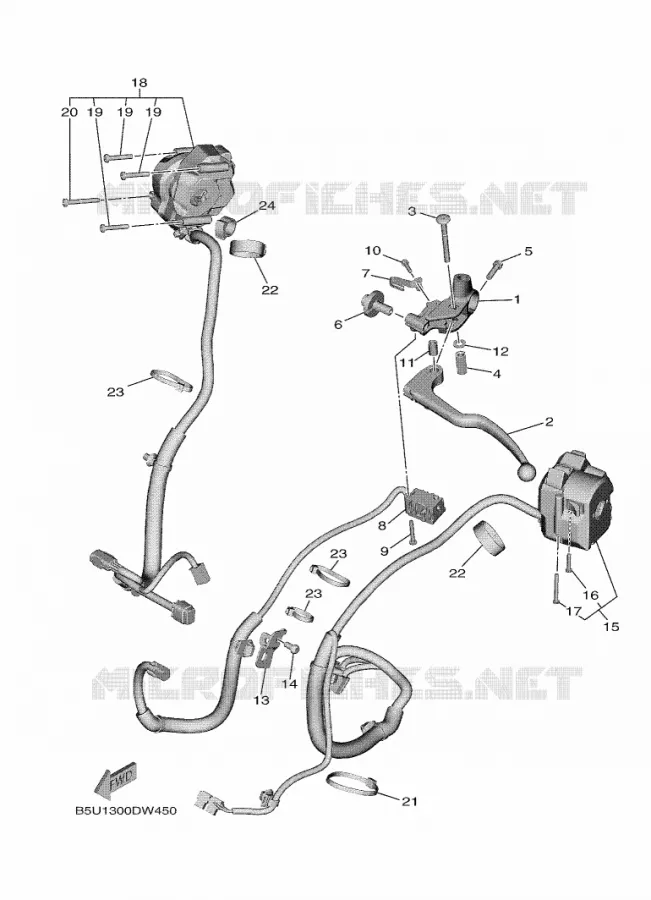 COMMODO / LEVIER Yamaha MOTO 900 2024 TRACER  MTT890