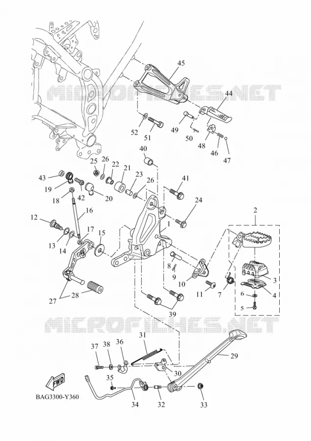 SUPPORT / REPOSE PIEDS Yamaha MOTO 700 2024 TENERE  XTZ690D