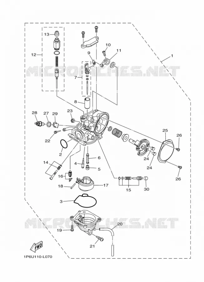 CARBURATEUR Yamaha MOTO 50 2024 TTR  TT-R50