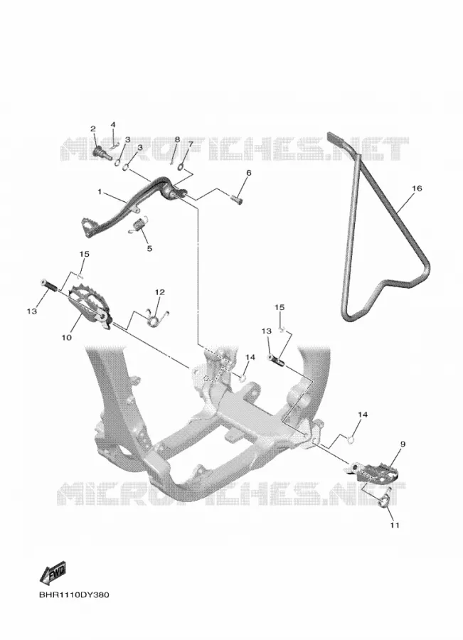 SUPPORT / REPOSE PIEDS Yamaha MOTO 450 2024 YZF  YZ450F