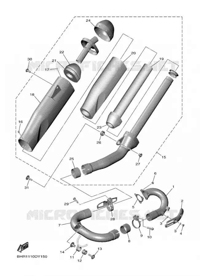 ECHAPPEMENT Yamaha MOTO 450 2024 YZF  YZ450F