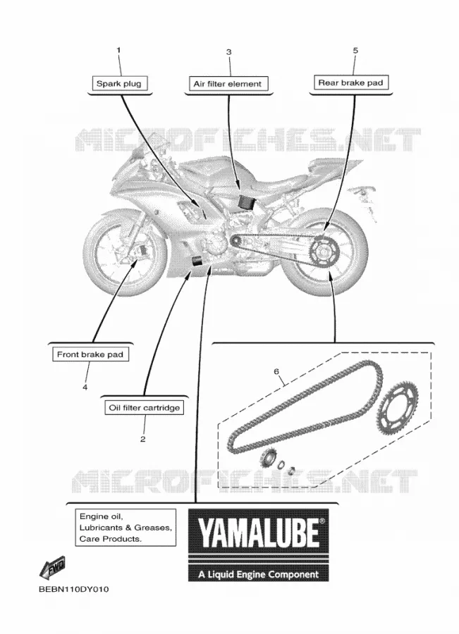 PIECES D'ENTRETIEN Yamaha MOTO 700 2024 R7  YZF690-U