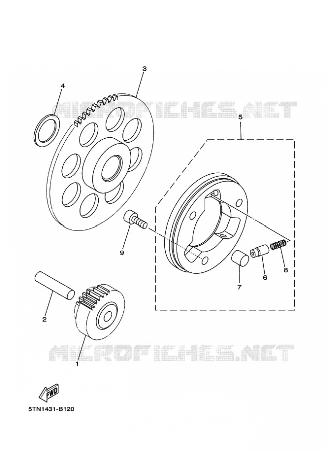 EMBRAYAGE DE DEMARREUR Yamaha MOTO 110 2024 TTR  TT-R110
