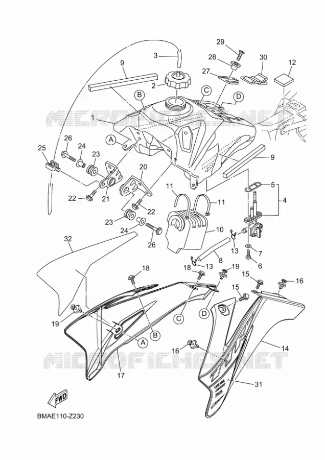 RESERVOIR A ESSENCE Yamaha MOTO 110 2024 TTR  TT-R110