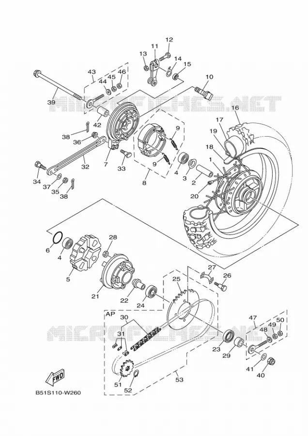 ROUE ARRIERE Yamaha MOTO 110 2024 TTR  TT-R110