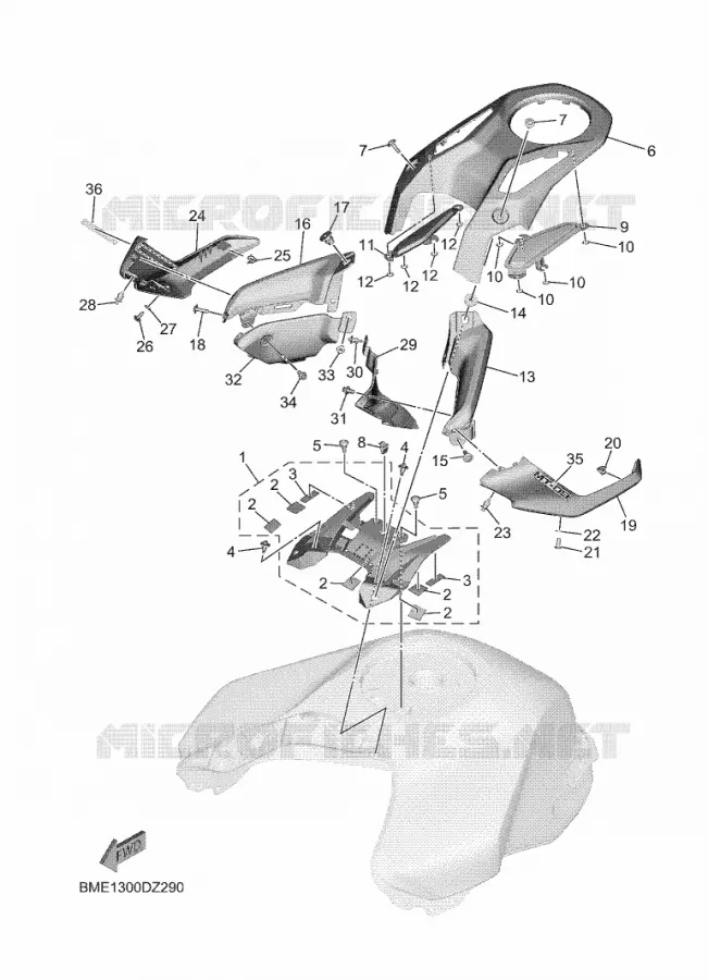 RESERVOIR A CARBURANT 3 Yamaha MOTO 900 2024 MT  MTN890