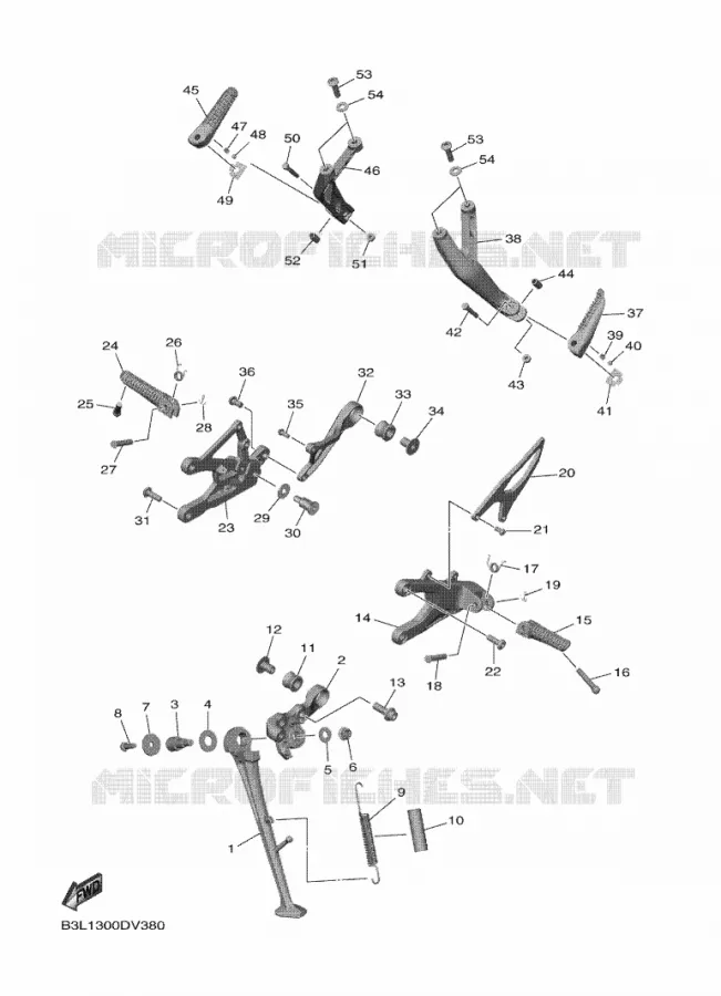 SUPPORT / REPOSE PIEDS Yamaha MOTO 1000 2024 R1  YZF1000