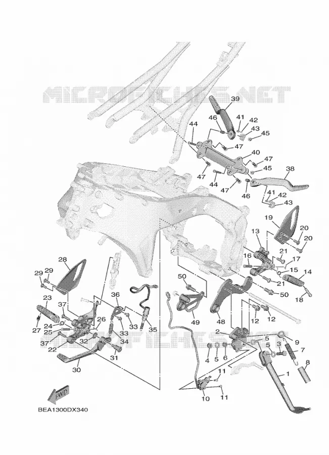 SUPPORT / REPOSE PIEDS Yamaha MOTO 900 2024 XSR  MTM890-U