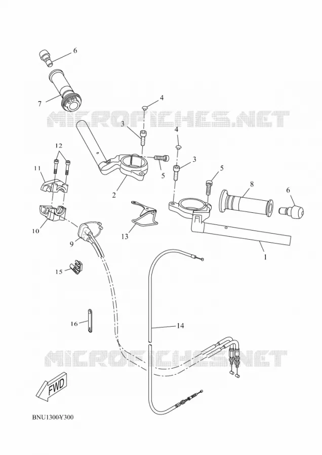 GUIDON ET CABLES Yamaha MOTO 125 2024 R125  YZF125-A