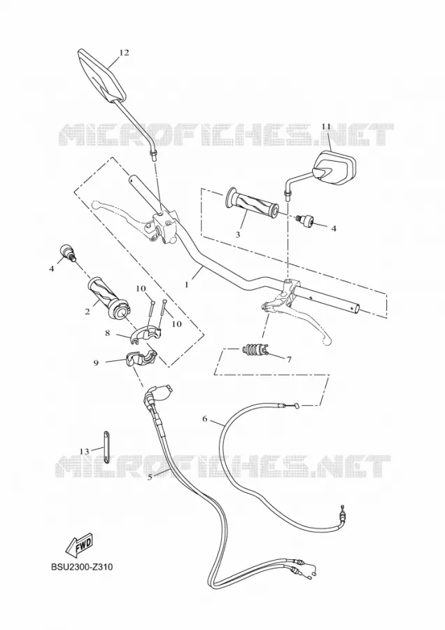 GUIDON ET CABLES Yamaha MOTO 125 2024 MT  MTN125-A