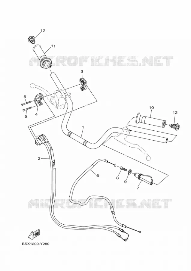 GUIDON ET CABLES Yamaha MOTO 150 2024 YC  YC150