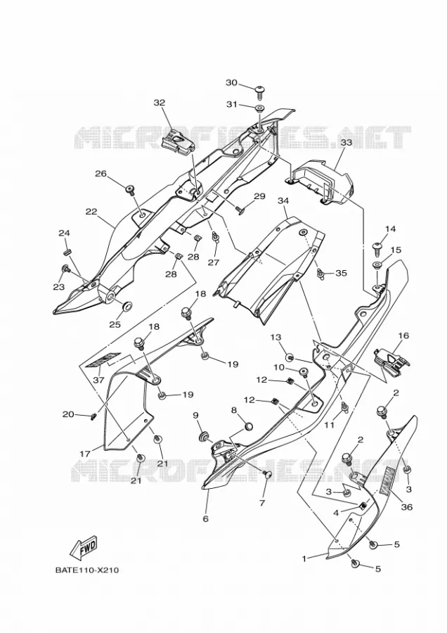 COUVERCLE LATERAL Yamaha MOTO 700 2024 MT  MTN690