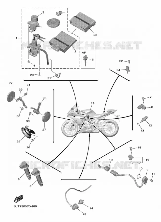PARTIE ELECTRIQUE 2 Yamaha MOTO 700 2024 R7  YZF690