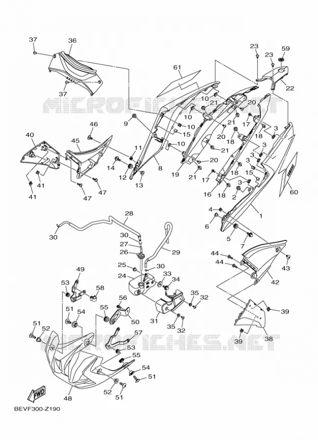 COUVERCLE LATERAL Yamaha MOTO 300 2024 MT  MTN320-A