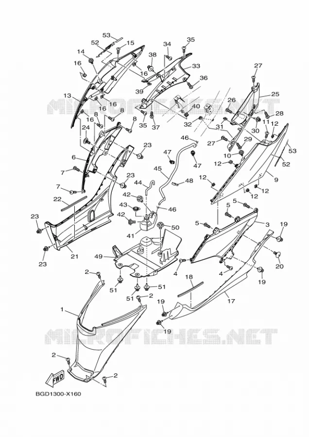 COUVERCLE LATERAL Yamaha SCOOTER 155 2024 TRICITY  MWS155-A