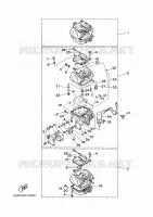 CARBURATEUR pour Yamaha 40V Manual Starter, Tiller Handle, Manual Tilt, Oil injection, Shaft 15
