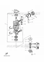 VILEBREQUIN / PISTON pour Yamaha 40V Manual Starter, Tiller Handle, Manual Tilt, Oil injection, Shaft 15