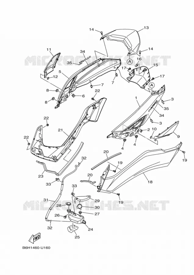 COUVERCLE LATERAL Yamaha SCOOTER 155 2024 NMAX  GPD155-A